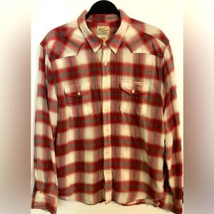 L Lucky Brand Plaid Long Sleeve Workwear Shirt